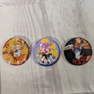 Sailor Moon Stained Glass Style Pinback Button Set of 3
